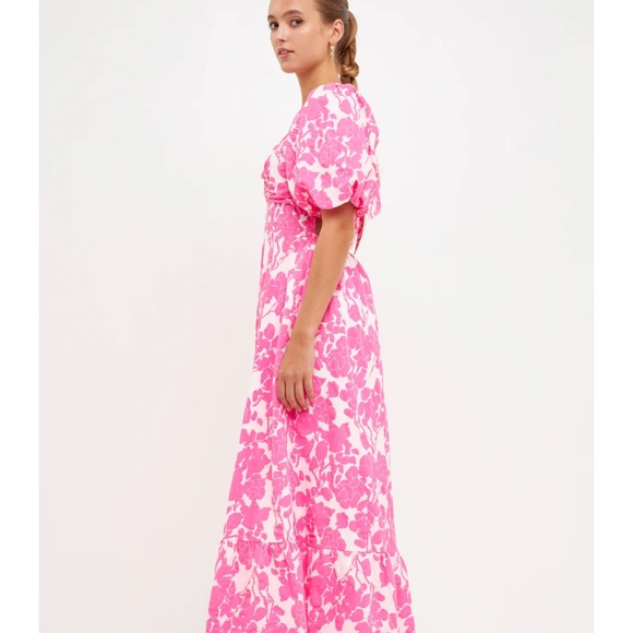 Floral Cut-Out Maxi Dress FUCHSIA / S - Picture 2 of 3